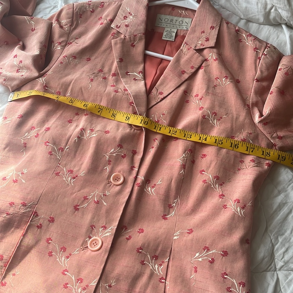 Norton Mcnaughton Floral Button Down Blazer Size 6 - Picture 7 of 9